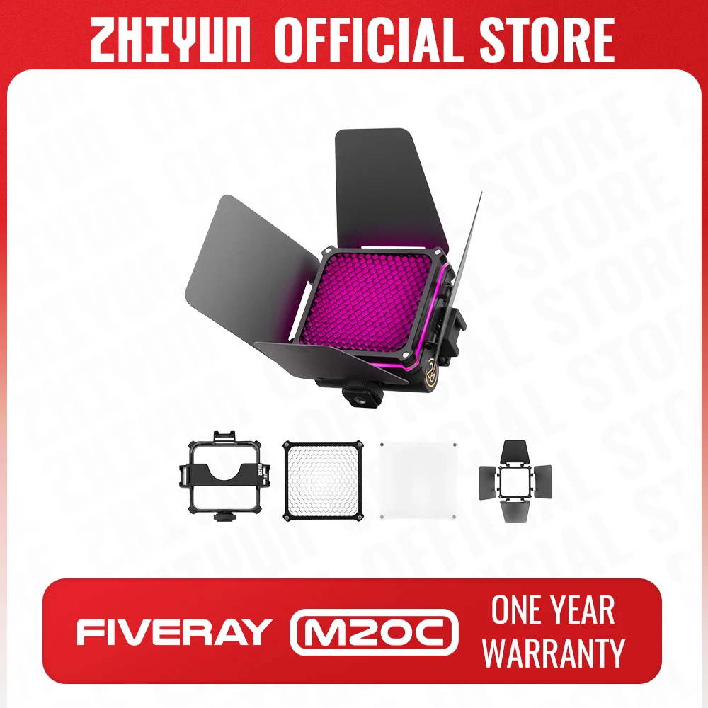 Do brasil sem taxa ZHIYUN-Oficial FIVERAY M20C RGB LED Video Light, 20W, 2500K-10000K, Fotografia Luzes, Lâmpada de preenchimento, Controle App para Photo Studio, M20