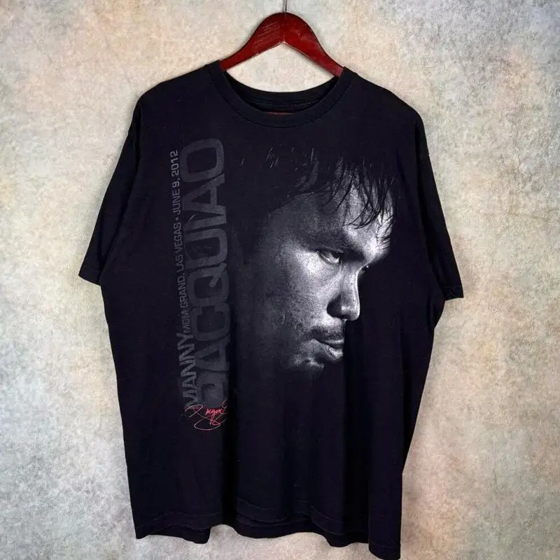 

Мужская боксерская футболка Manny Pacquiao 2012 Sz Xl, черный, июнь 9, Лас-Вегас