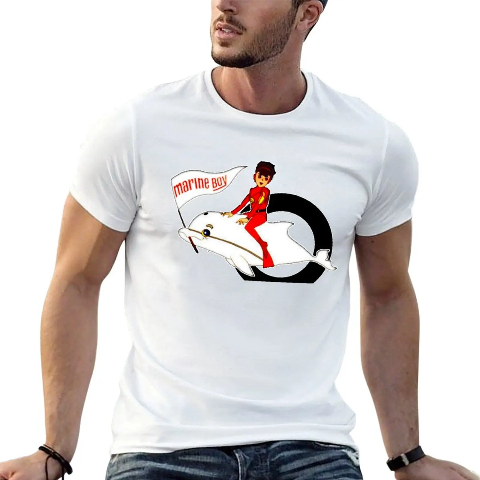 Marine Boy T-Shirt Plus Size Solid Color T-Shirt