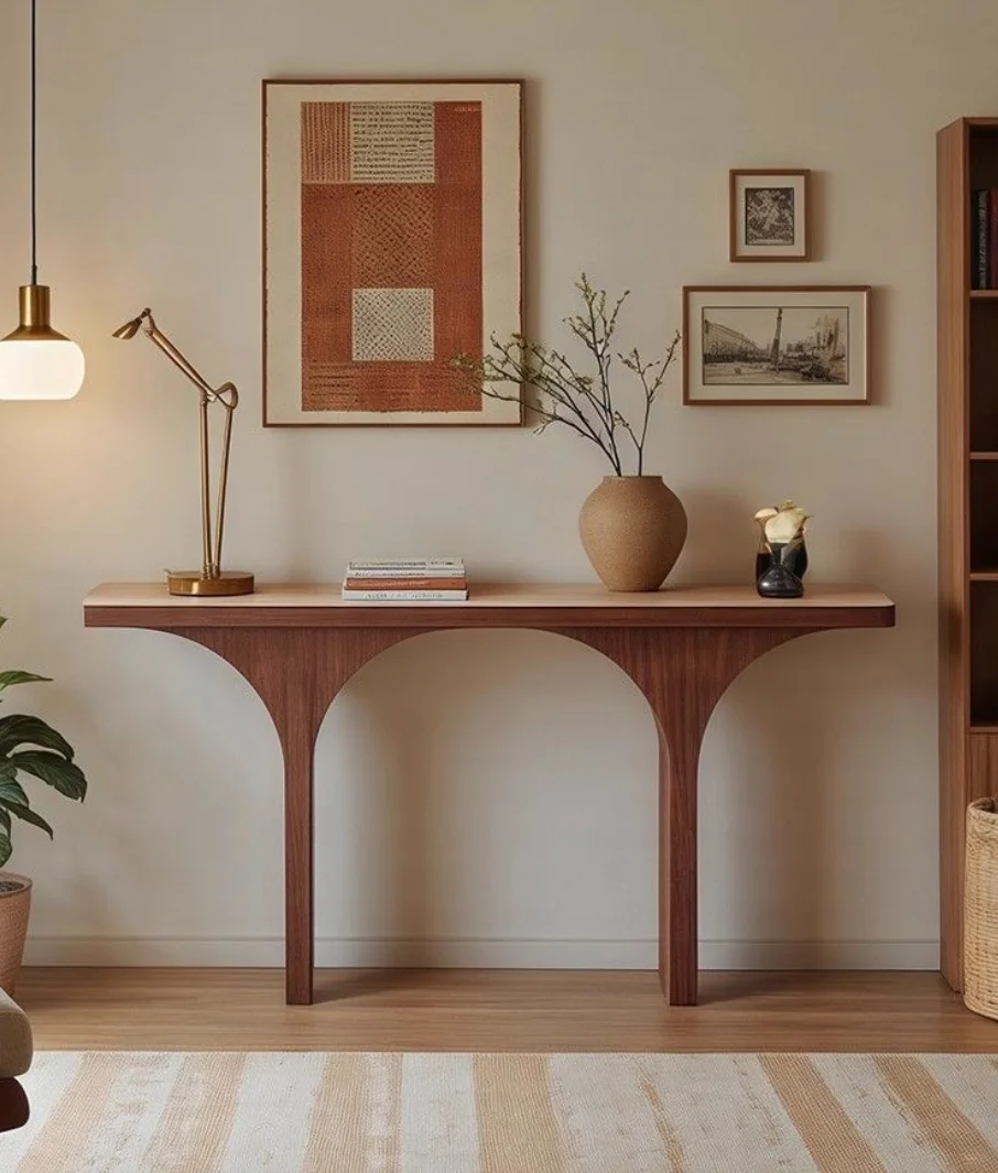 #Custom Luxury Modern Rustic Solid Wood Eco-Friendly Multifunctional Console Table Handmade Narrow Strong Living Room