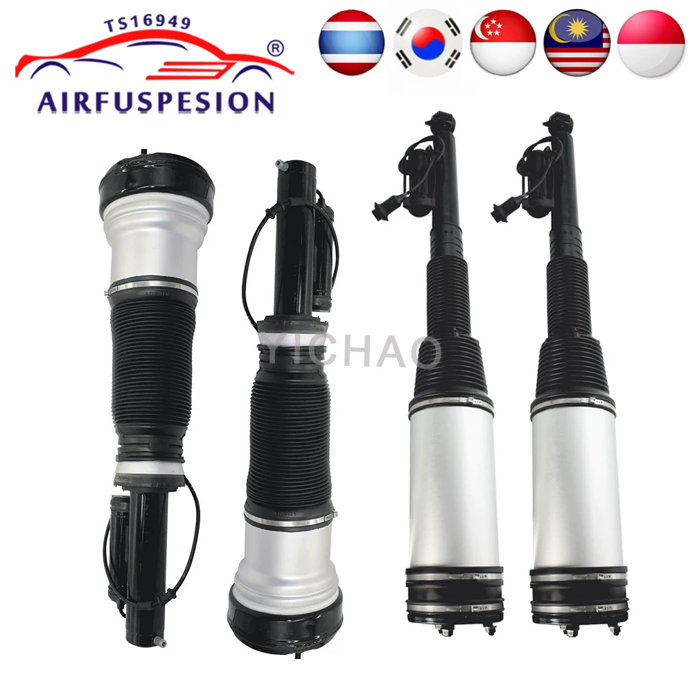 4 SZT. Amortyzatory pneumatyczne przednie + tylne do Mercedes W220 2Matic S320 S350 S430 S500 A2203202438 A2203205013 1999-2006