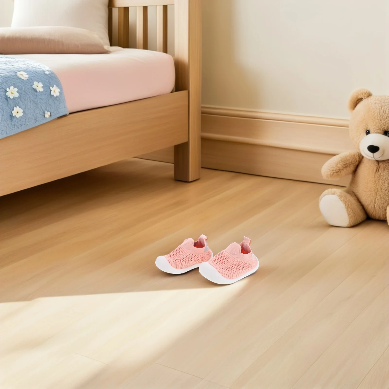 

1 пара детских прогулочных туфель, мягкие дышащие сетчатые кроссовки для малышей, нескользящая легкая тренировочная обувь