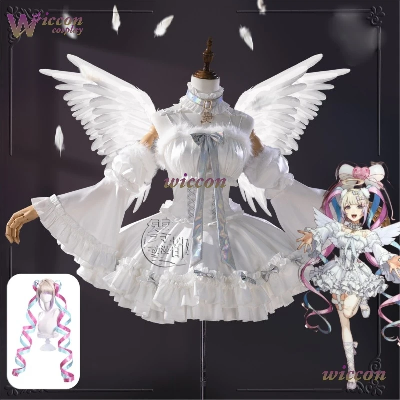 

Youk KAngel Rain Ame Косплей Костюм Парик Аниме NEEDY GIRL OVERDOSE Девушка Милое Платье Лолиты Ожерелье Головные Уборы Костюмы на Хэллоуин