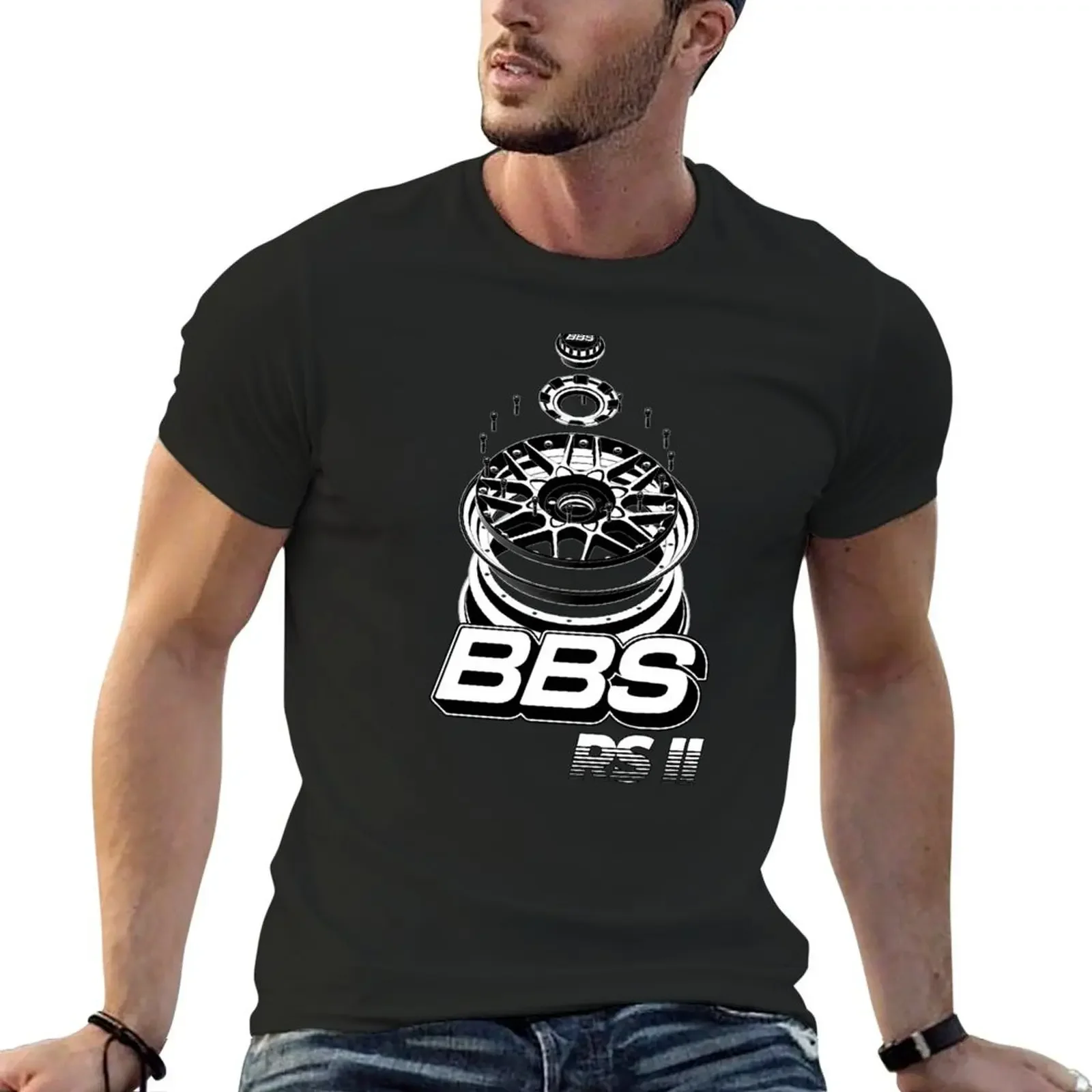 BBS RS II exploded wheel T-Shirt oversized anime t shirts cheap stuff mens cotton t shirts