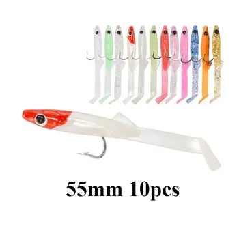 Afishlure Soft Eel White Raglou Angelköder Sea Small Game Bait 55 mm 0,9 g x 10 Paddle Tail Makrele Killing