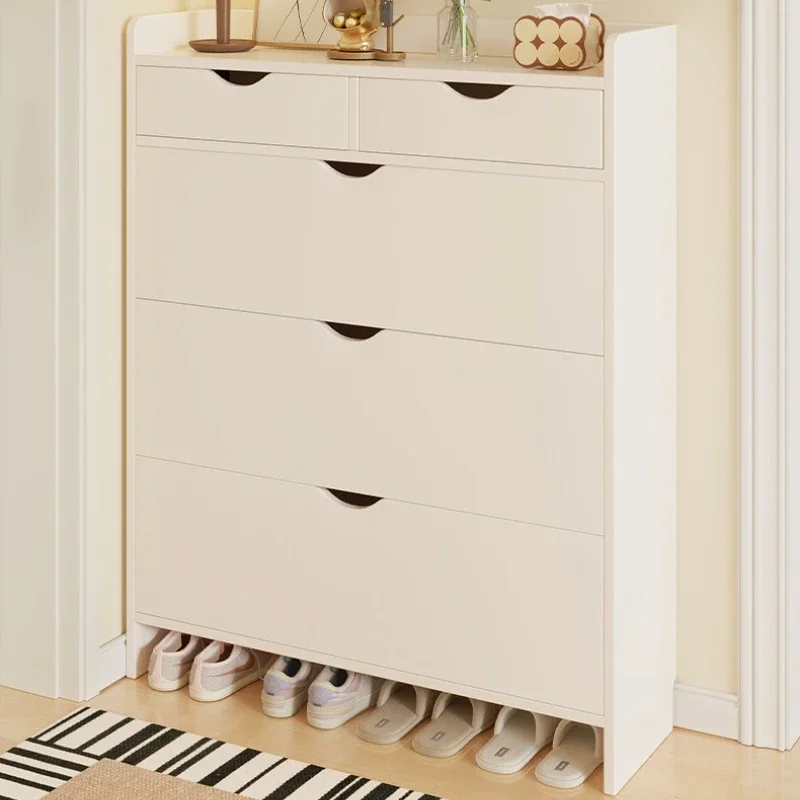 TQH Shoe cabinet household entrance corridor integrated ultra-thin storage porch cabinet against the wall narrow slot