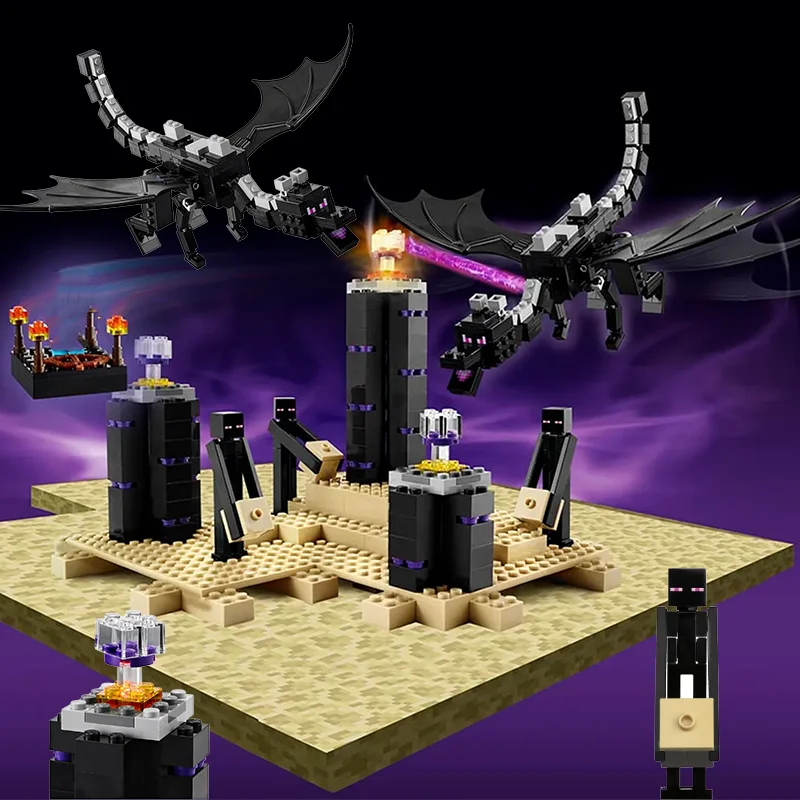 Compatible Brands Brick Sets MC My Mini World Series Building Blocks The Ender Dragon Enderman The End MOC Toys for Kids Gift