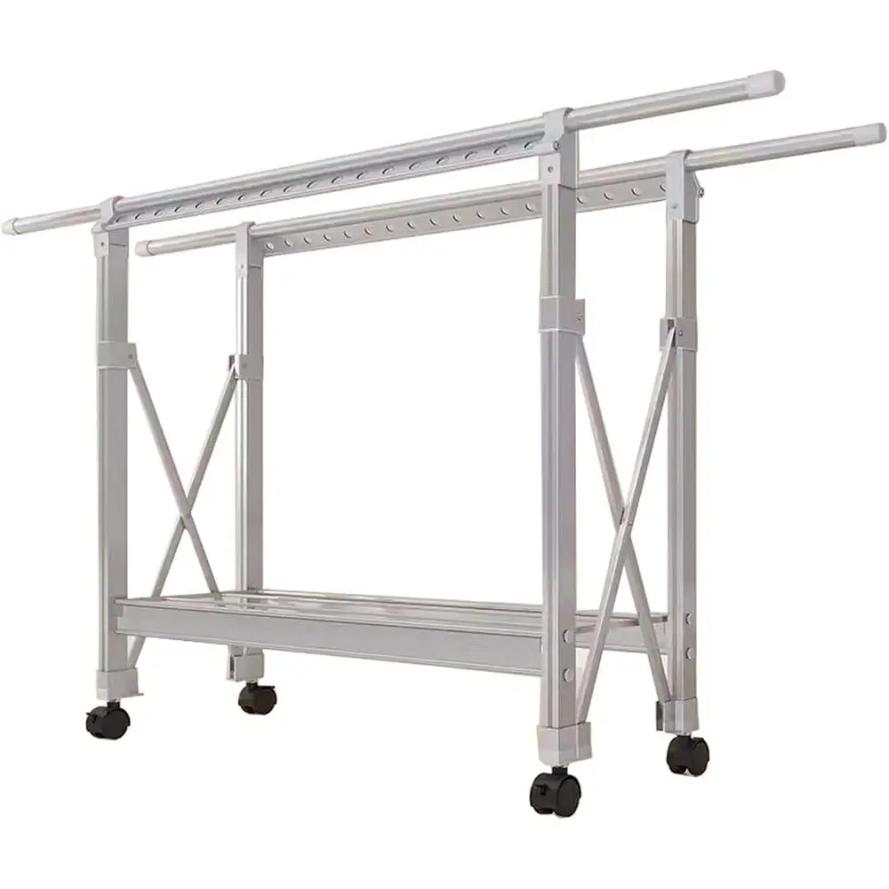 

Уличная сверхпрочная сушилка для белья из нержавеющей стали с регулируемой длиной, 20 ветрозащитными крючками и съемной вешалкой