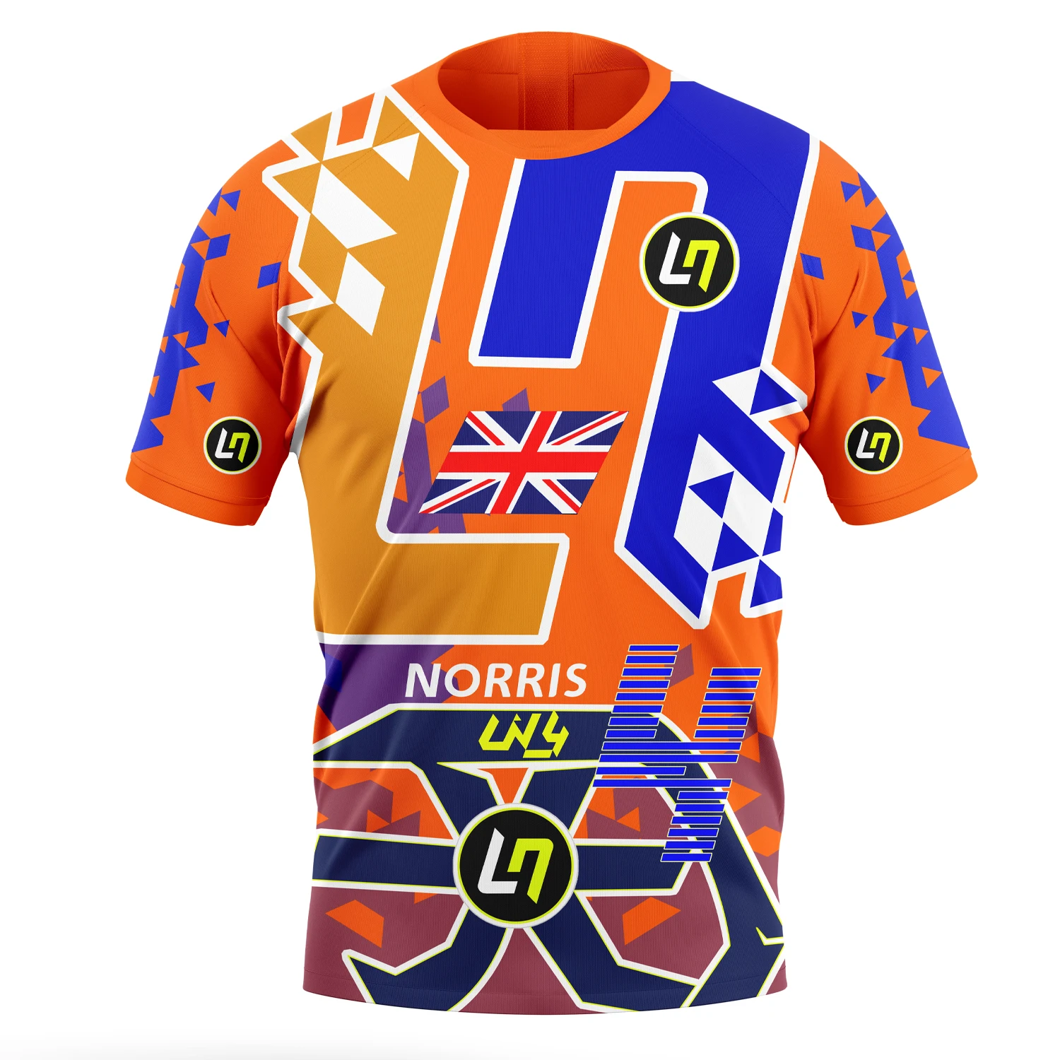 2024 New Racing Race 4th Driver Lando Norris Fans Orange Men's Summer Sports Casual T-shirt