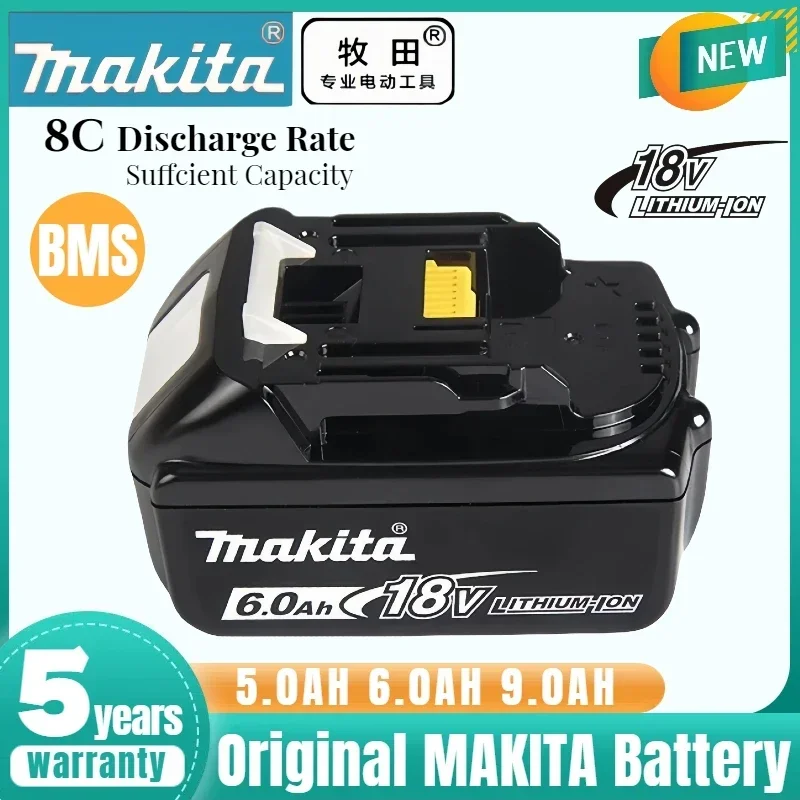 

100% Original Makita Replaceable LED Lithium-ion battery,Rechargeable 18V Power Tool Battery, 6.0 Ah 18V BL1860B BL1850 BL1830