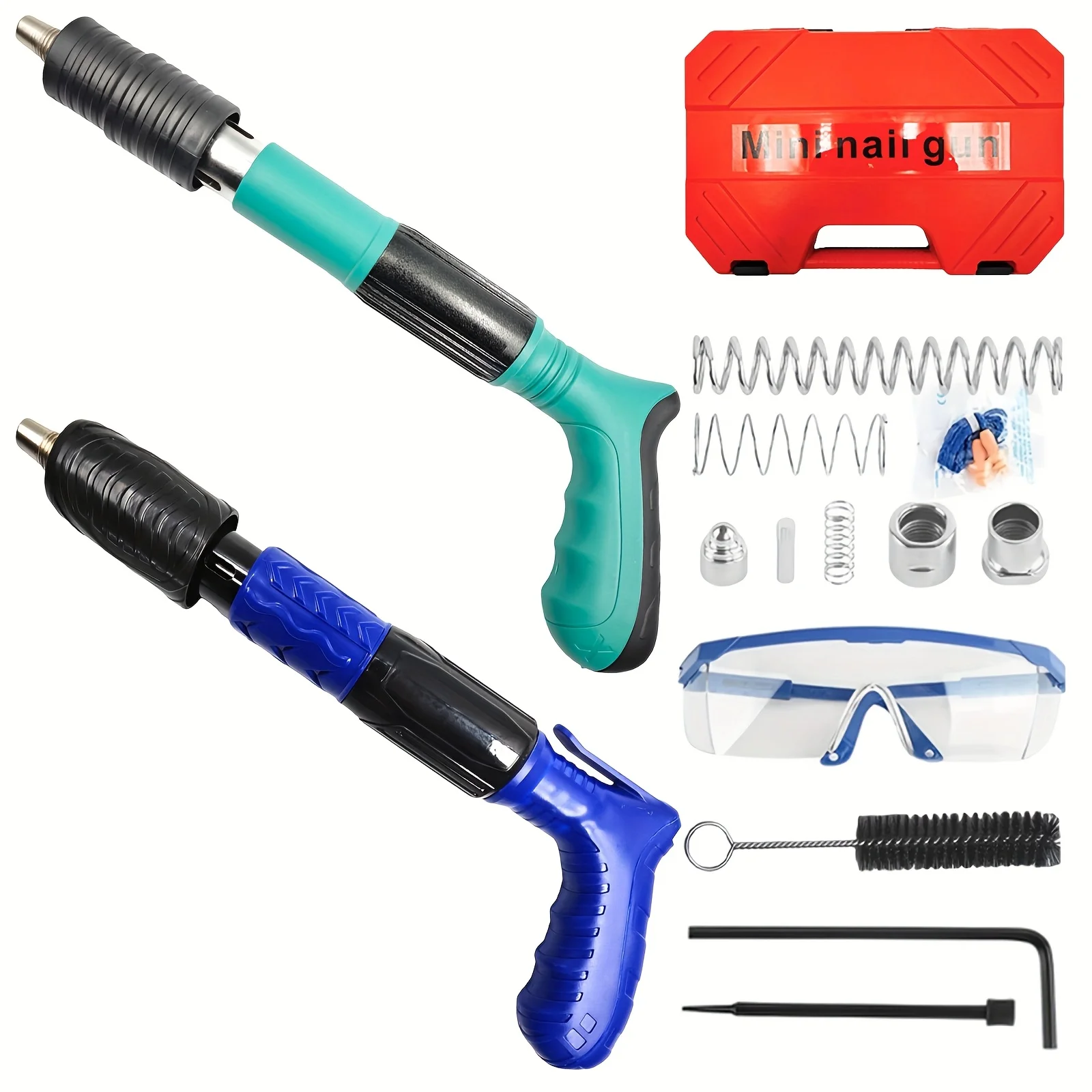 

5-скоростной регулируемый бесшумный стальной пистолет для гвоздей, ручное управление, батарейки не требуется, встроенный воздушный пистолет для гвоздей для деревообработки