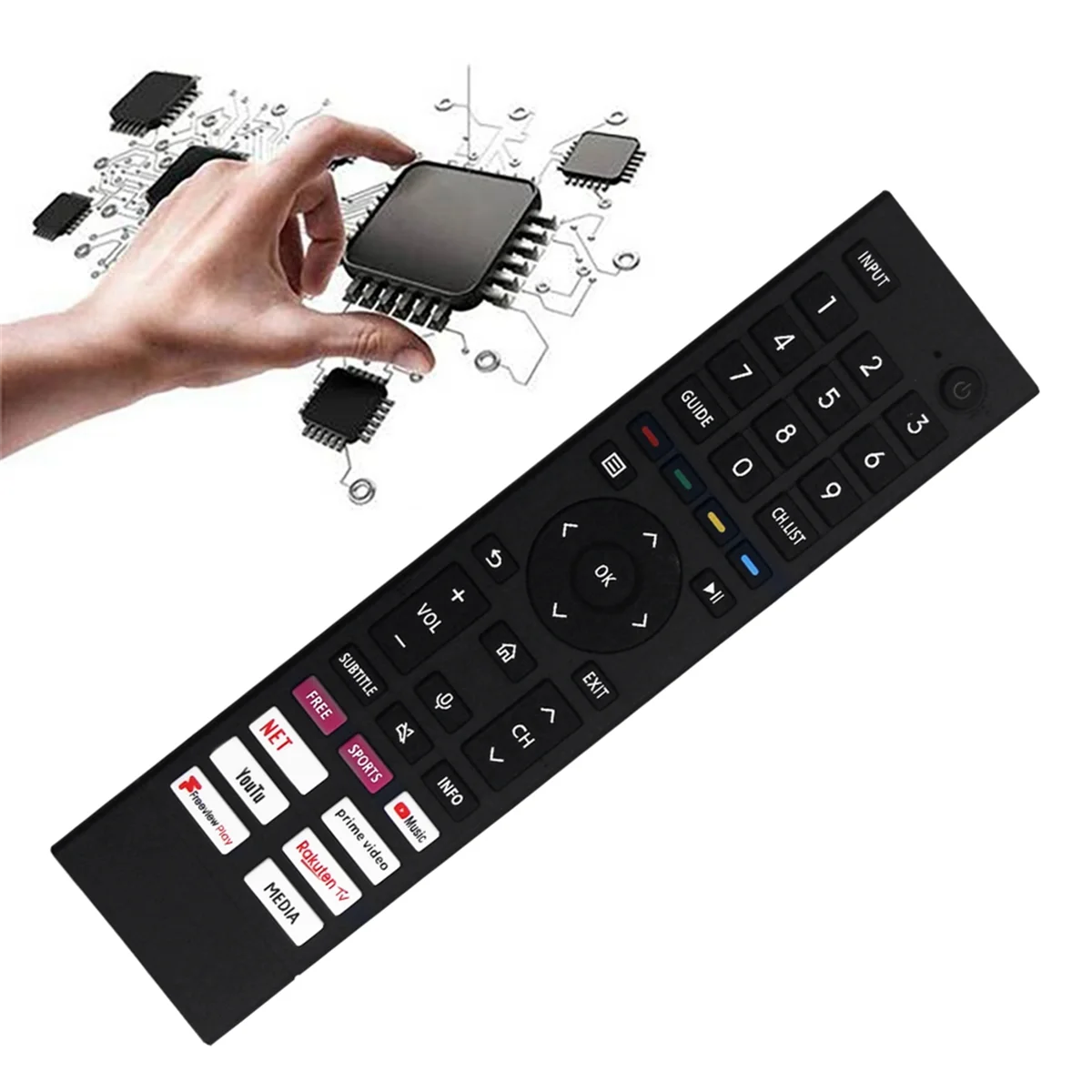 FFYY-Replace ERF3A80 Remote for Hisense 4K Android UHD Smart TV 43A6G 50A6G 55A6G 60A6G 65A6G 70A6G 75A6G 43A6GTUK 50A6GTUK