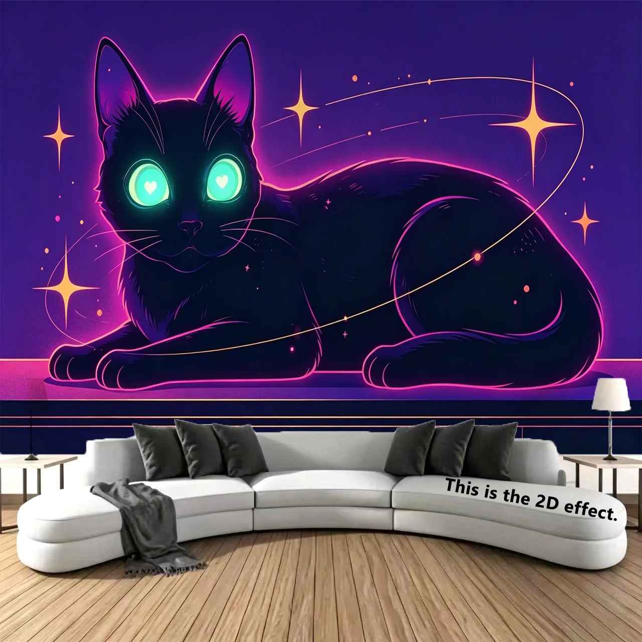 Neon Celestial Animal Tapestries Background Cloth Hanging Cloth Bedroom Bedside Decorative Wall Cloth