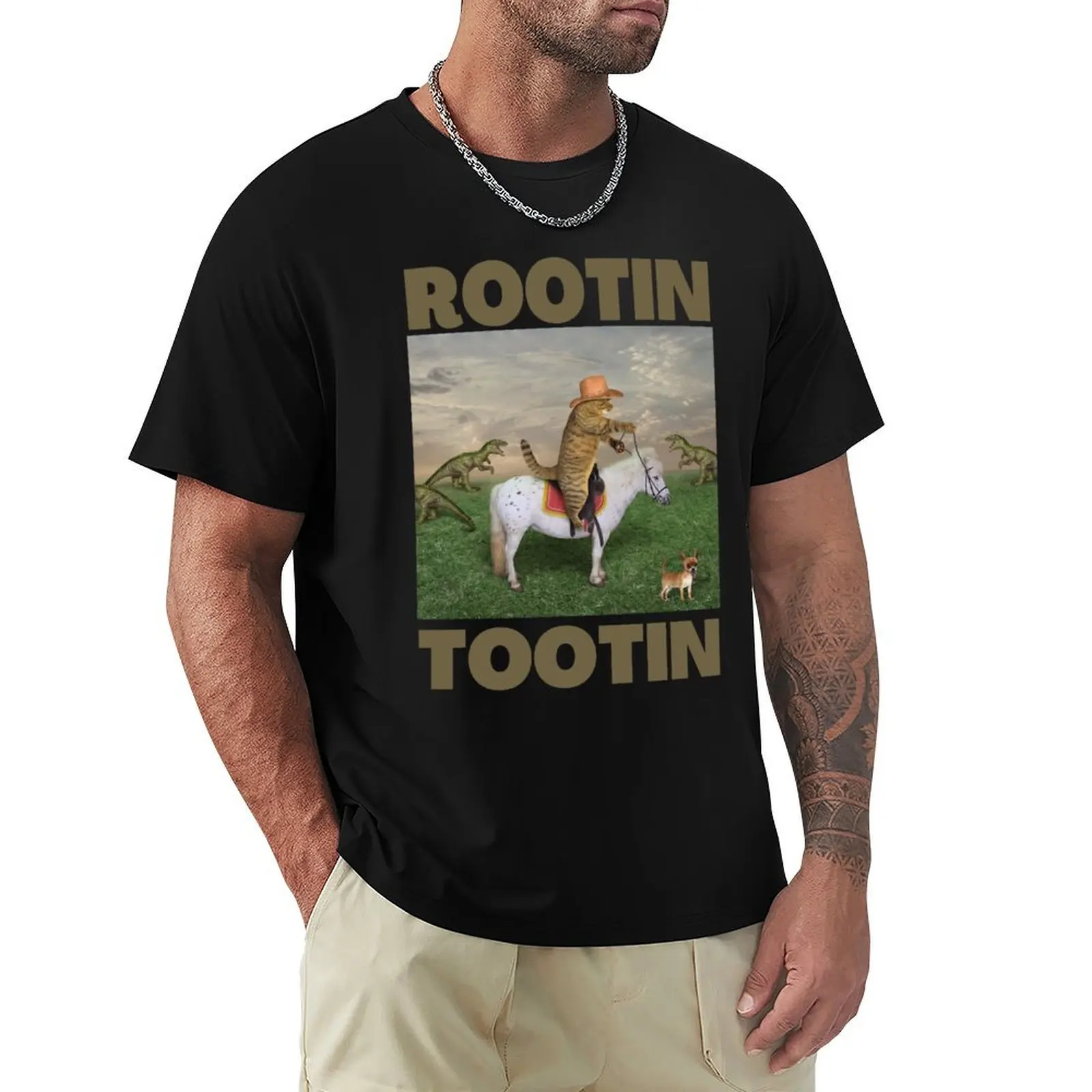 

Rootin Tootin Cowboy Cat T-Shirt anime figures cute clothes oversized t shirt men