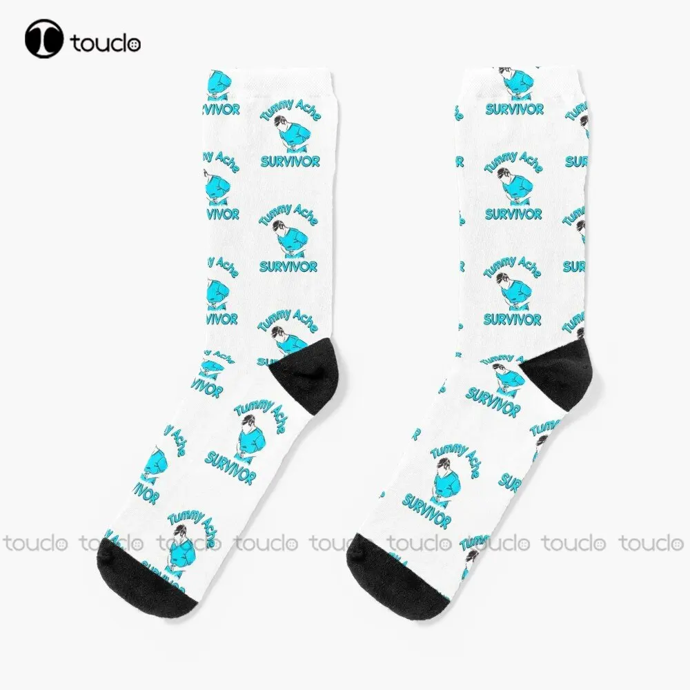 

Tummy Ache Survivor Socks Black Socks For Women Personalized Custom Unisex Adult Teen Youth Socks Street Skateboard Socks Funny