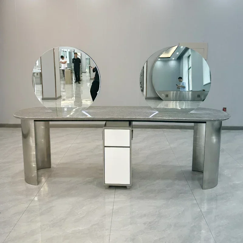 A  with Lights Dressing Table Marble Hair Salon Hot Dyeing Dressing Table