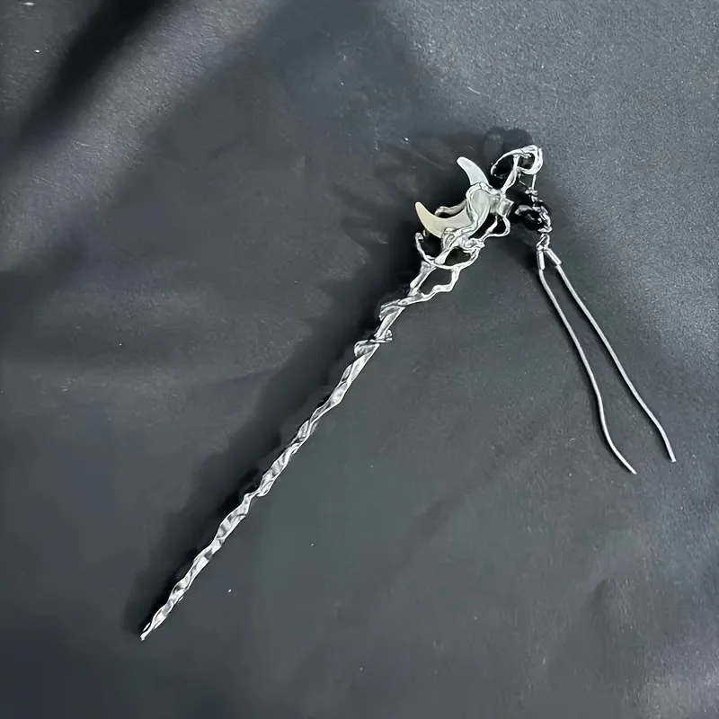 1pc Halloween elegant black moon hair dress, traditional Chinese style hairpin, suitable for Halloween festival and daily wear