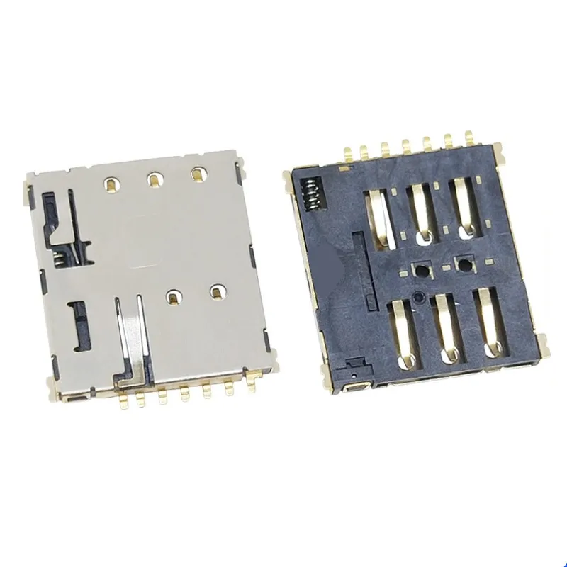 10PCS Self-ejecting NANO 1.37H 7P PUSH-B SIM Holder Small Card Slot With CD Detection P