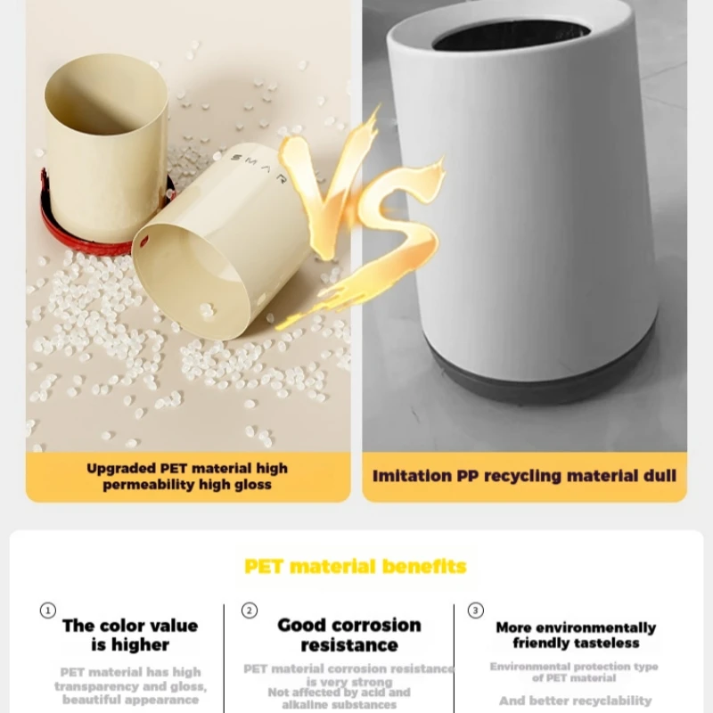 13L Nordic Style Trash Can Dual-layer Trash Bin Round Kitchen Trash Can Waste Bin for Living Room Bathroom Storage Bin Home Use