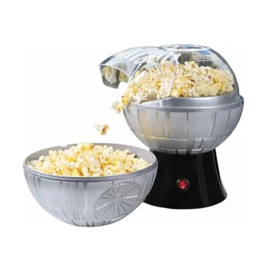 

Hot Air Popcorn Maker with Removable Bowl for Home Use Stainless Steel Construction Silver Color Energy Efficient and Easy to C