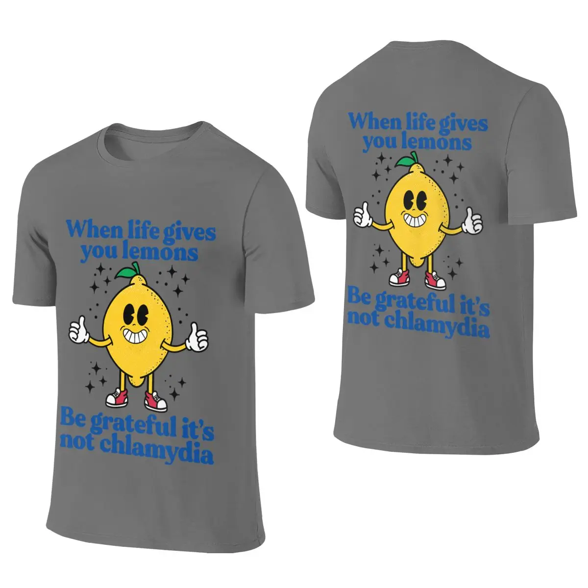 Lemons And Chlamydia Lengthening Reversible T-shirt Urban Commuting Seamless Splicing Basic Tee