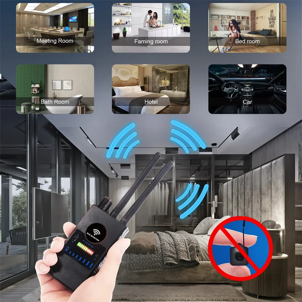 G528B Wireless RF Signal Detector Bug Anti-Spy Hidden Camera Detect GPS Finder GSM Radio Audio Anti-Eavesdropping Device Scanner