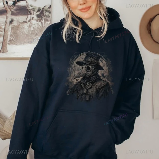

Unisex Plague Doctor Hoodie Vintage Plaguebringer Jumper Funny Vintage Hoodie Men's Hoodie Women's Pullover Streetwear