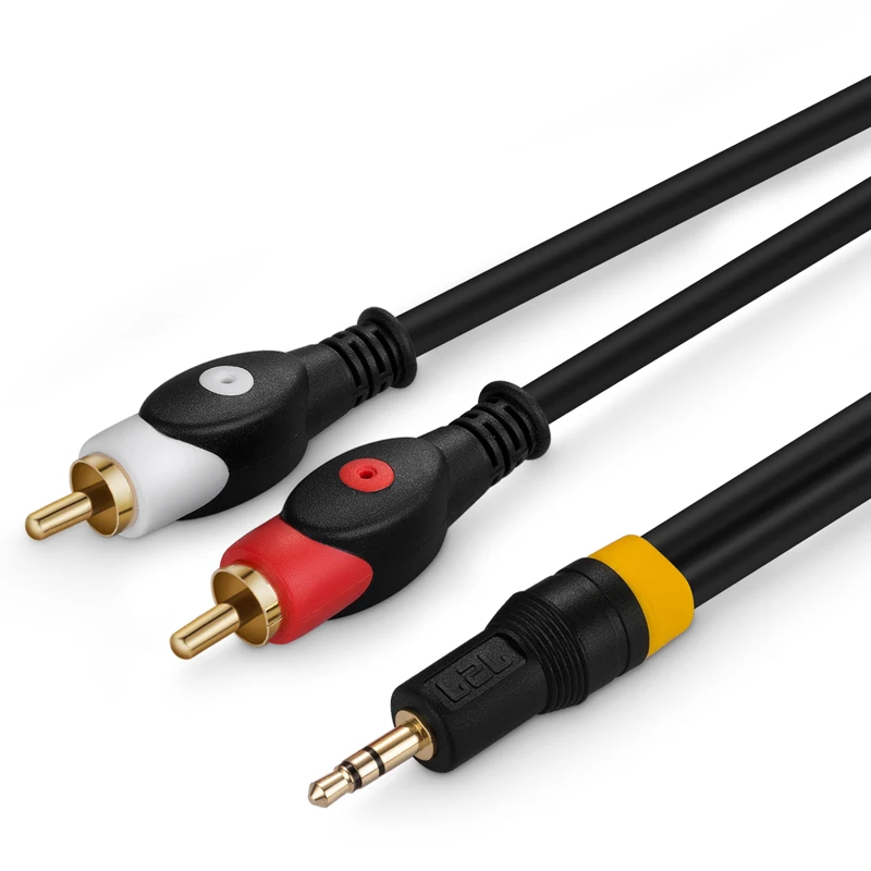 Digizulu 3.5mm to RCA Cable Stereo Audio Y Splitter Cord Gold Plated 1.5m/3m for Smartphone TV Speaker Amplifier Car Stereo