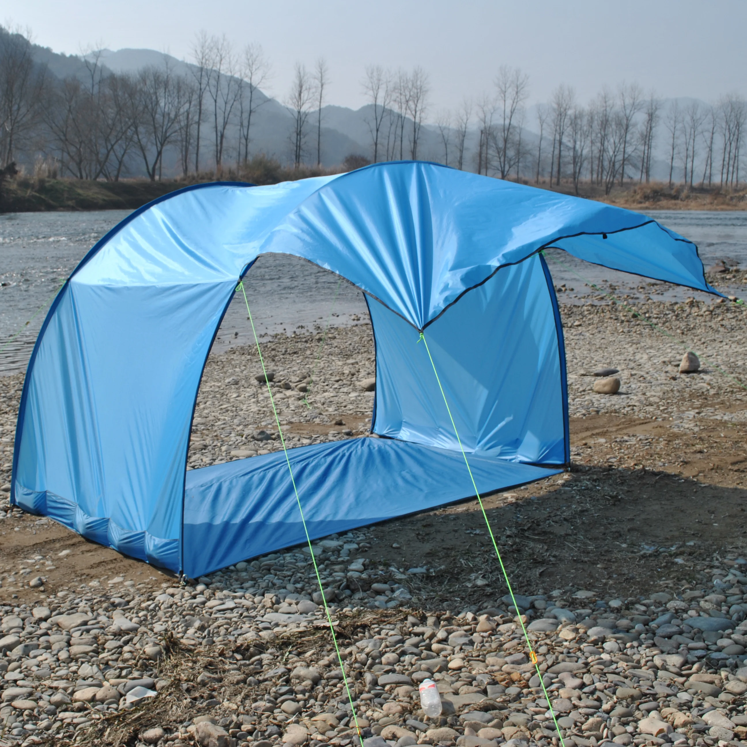 Beach Tent for 3-4 Person, UPF 50+ UV Protection Beach Umbrella Sun Shelter, Portable Lightweight Shade with Canopy Tarp
