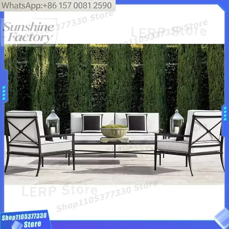 Modern Leisure Style Garden Table and Chair Sets Patio Hotel Sectional Aluminum Furniture Sofa Set