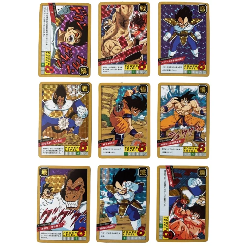 54 Sheets Dragon Ball Flash Card Son Goku Vegeta IV Tien Shinhan Dodoria DIY Jidou Action Toy Figures Anime Game Collection