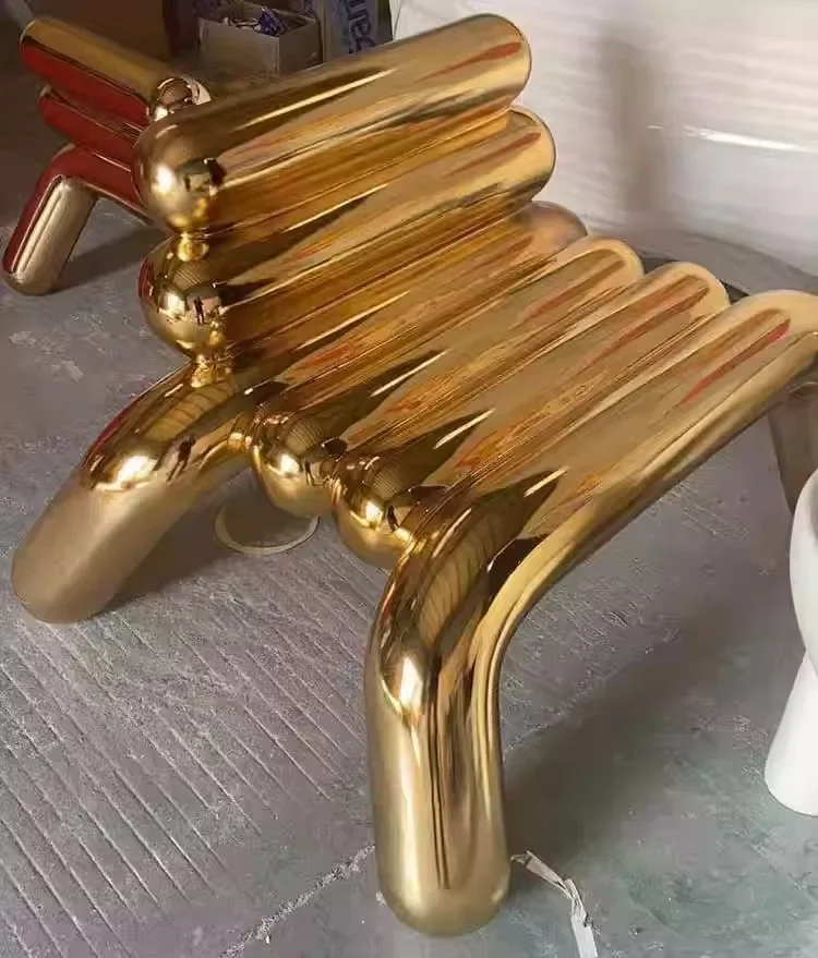 특수 형태의 곡선형 팔걸이 레저 의자 창의적인 수지 도금 고급스러운 디자인