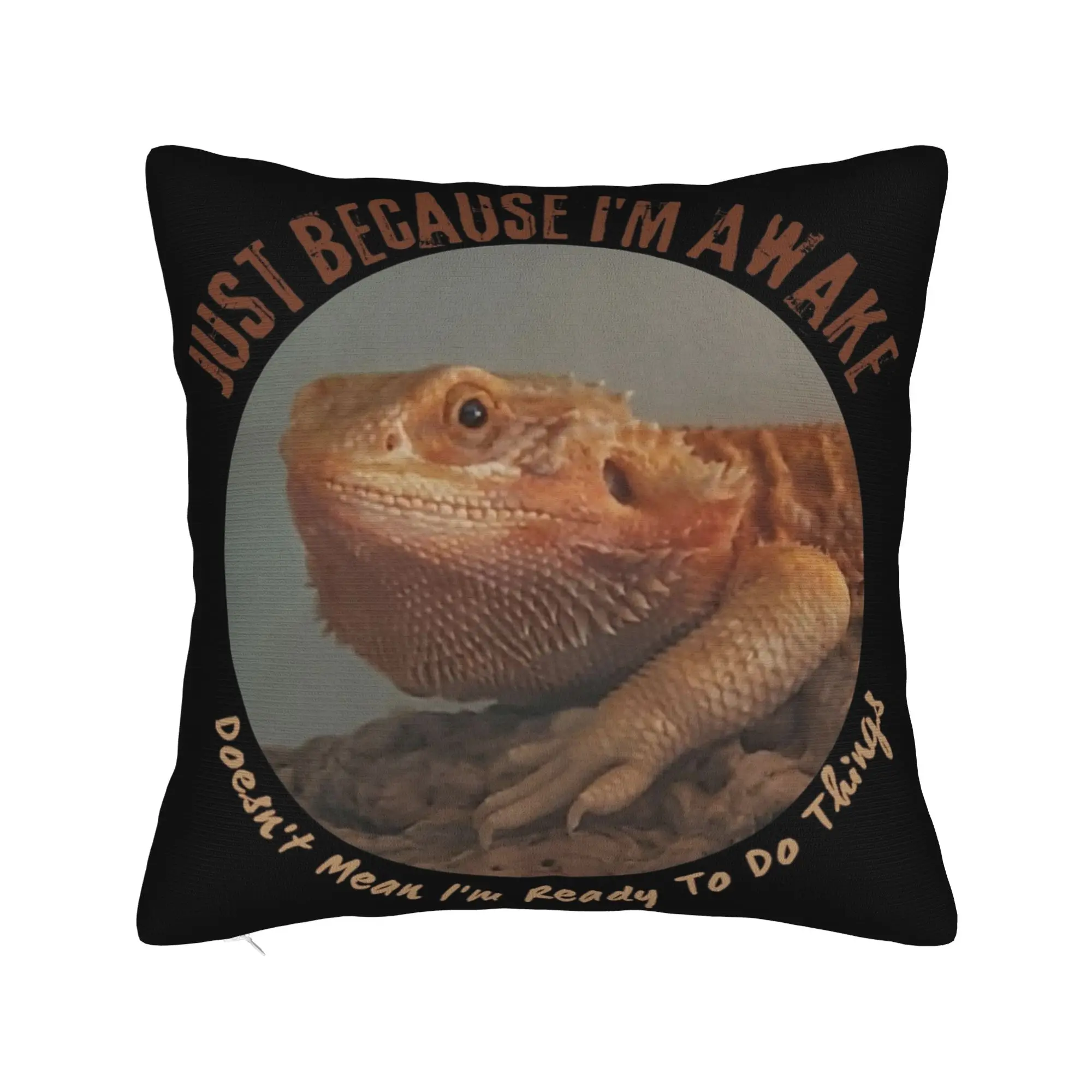 Decorative Pillowcase Just Because I'm Awake Funny Quote  Stuff Bed  Pillow Case Cover Square Multi Size