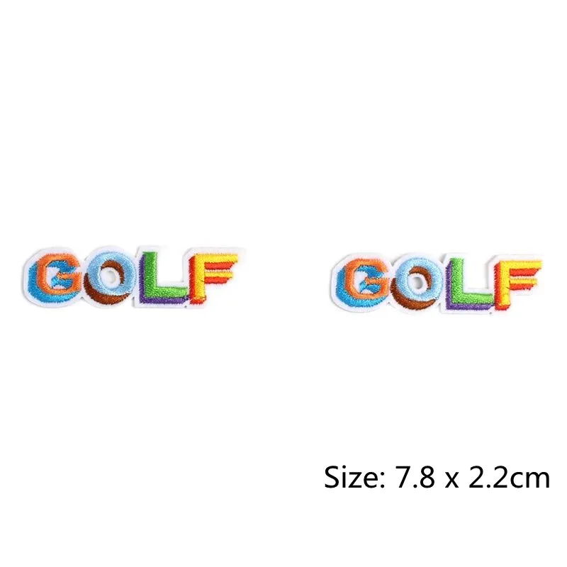 10pcs Embroidered GOLF Patch Iron On Clothing Patches DIY Clothes Appliques Sew On Dress Shirts Bags Pants Shoes Badge Appliqued