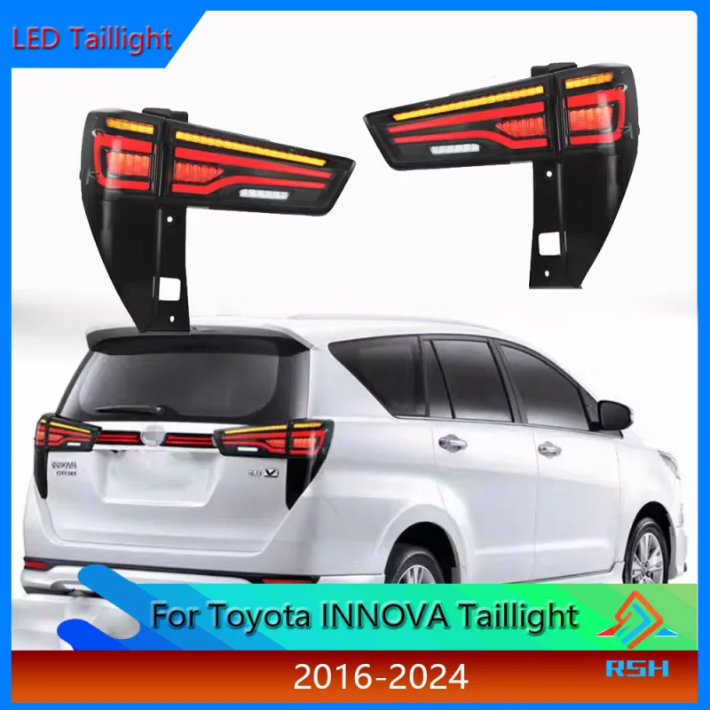 

For Toyota INNOVA Taillight Assembly 2016-2024 Modification LED Driving Light Reverse Brake Light Water Turn Signal Rear Lamp