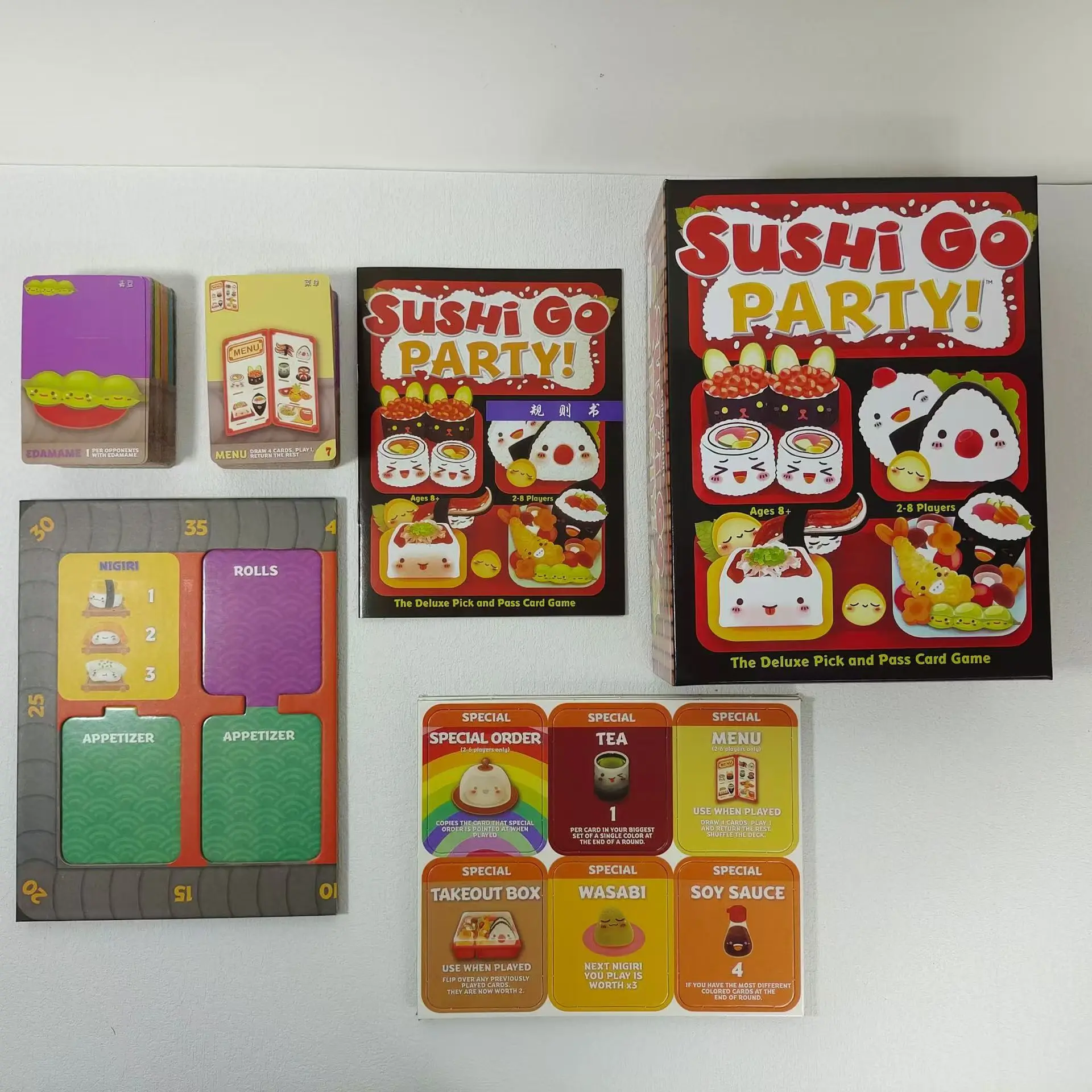 Sushi Go Party! - Gra karciana Deluxe Pick & Pass autorstwa Gamewright, wielokolorowa