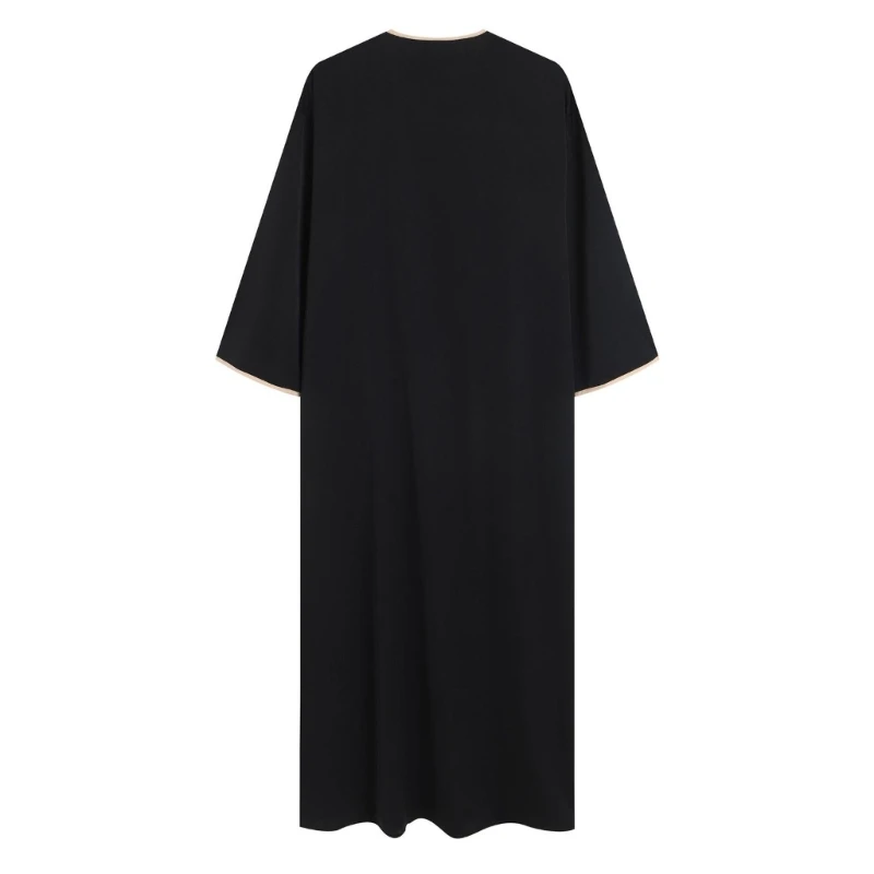 Homem kaftan robe árabe kaftan robe solto casual islâmico kaftan manga longa thobe, homem manga longa árabe robe