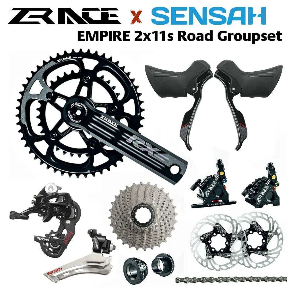 

SENSAH EMPIRE ZRACE Crank Hydraulic Disc Brake Cassette Chain 2x11 Speed, 22s Road Groupset for Road bike Bicycle 5800, R7000