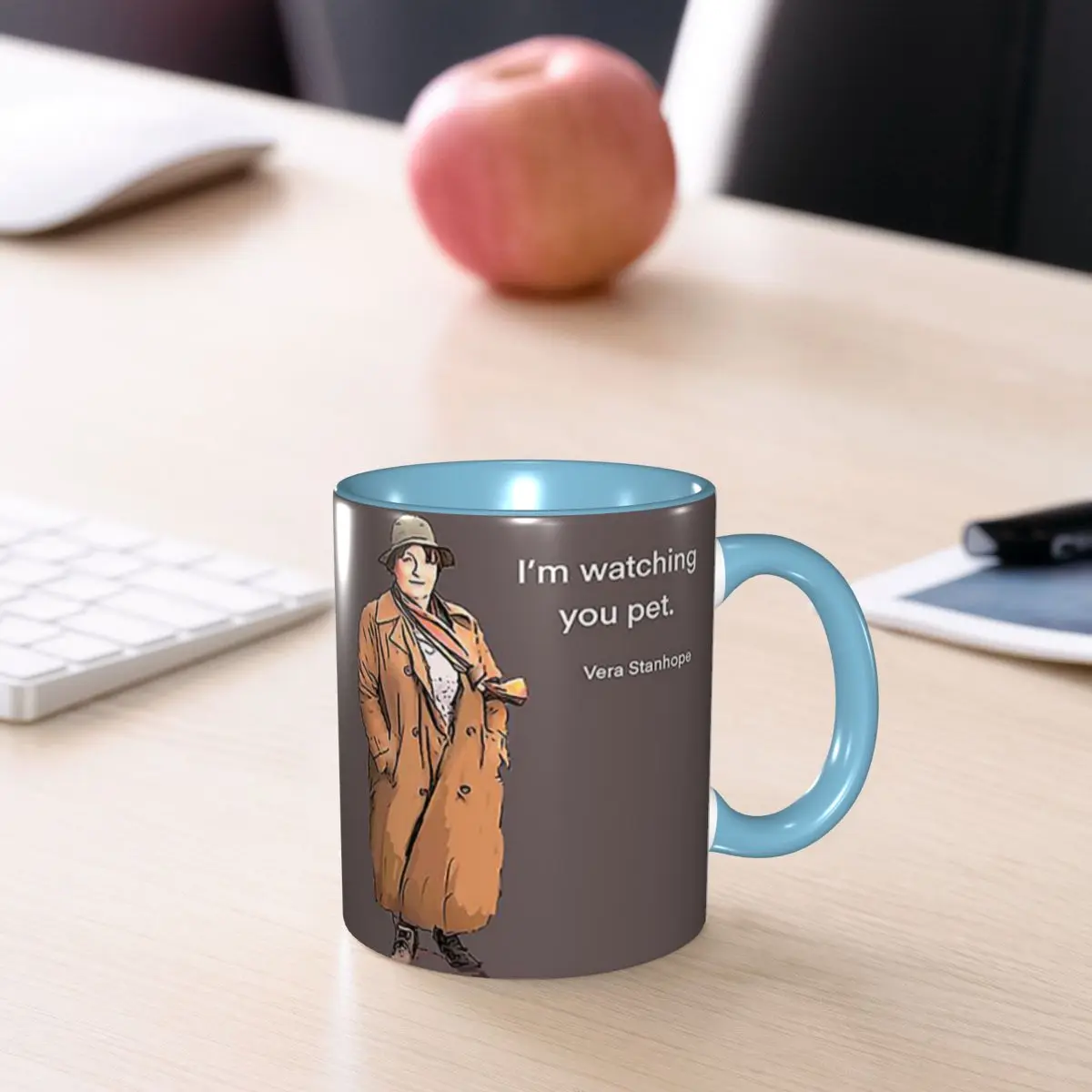 DCI Vera Stanhope I'm Watching You Pet. Mug Funny Ceramic Coffee Cups Tea Mugs Milk Cup Drinkware Gift for Friends