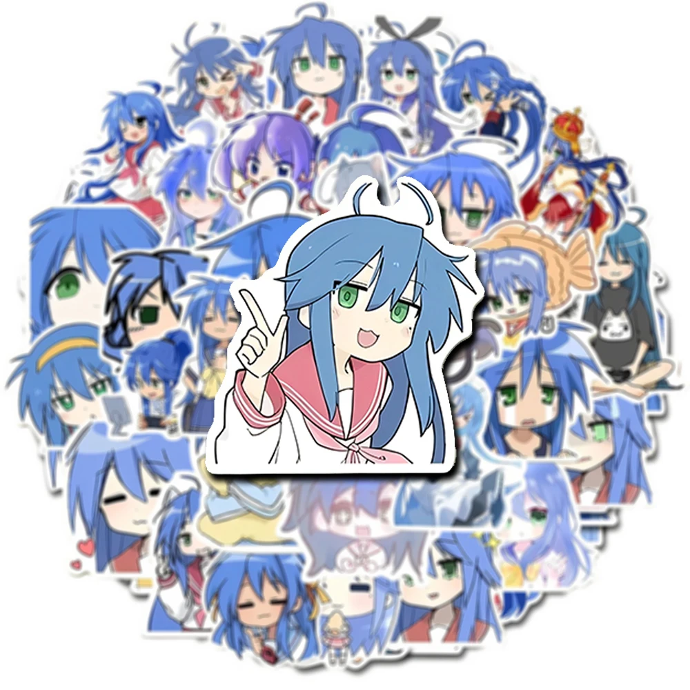 

10/30/50pcs Lucky Star Izumi Konata Anime Stickers Cartoon Girl Decals DIY Skateboard Laptop Notebook Cute Vinyl Sticker Kid Toy