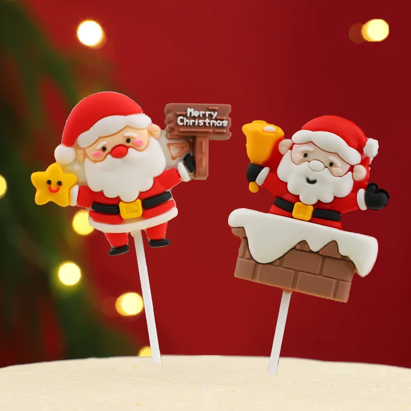 5/10Pcs Santa Claus Weihnachten Kuchen Topper Dekoration Frohe Weihnachten Geburtstag Party Hause Cupcake Topper Desserts DIY Dekoration