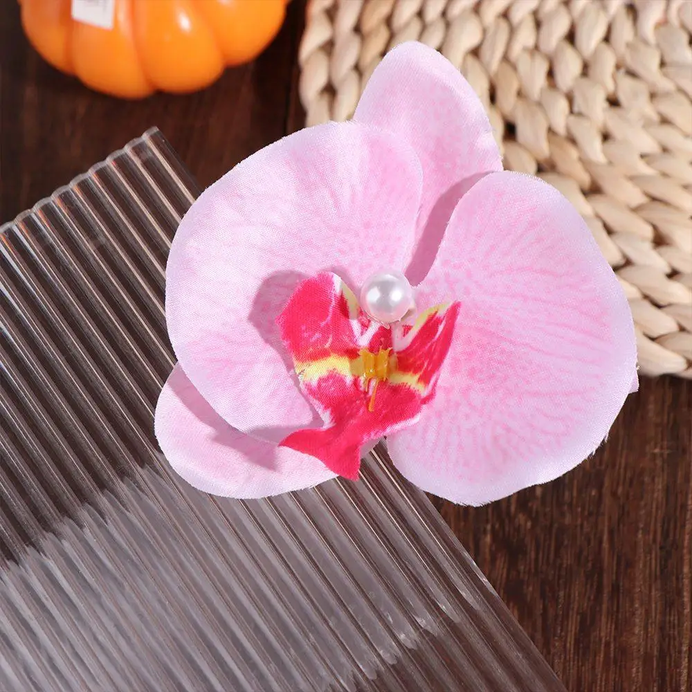 Pink Orchid Flower Hair Clip Hair Ornament Hair Accessories Sweet Hairpin Headdress Side Barrettes Bohemia Barrette Photograph