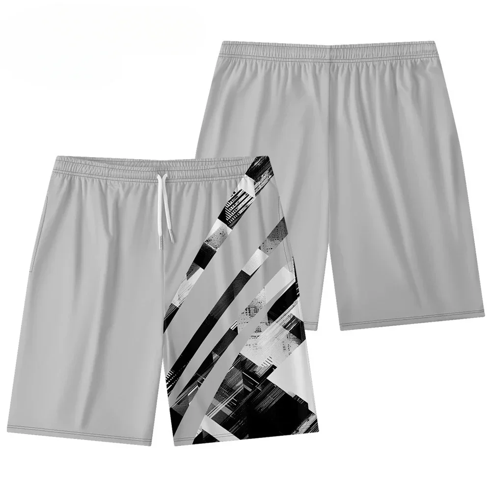 Geometric Pattern Paisley Black Stylish Shorts Summer Beachwear Men Breathable Athletic Streetwear Casual Lounge Short Up to 9XL