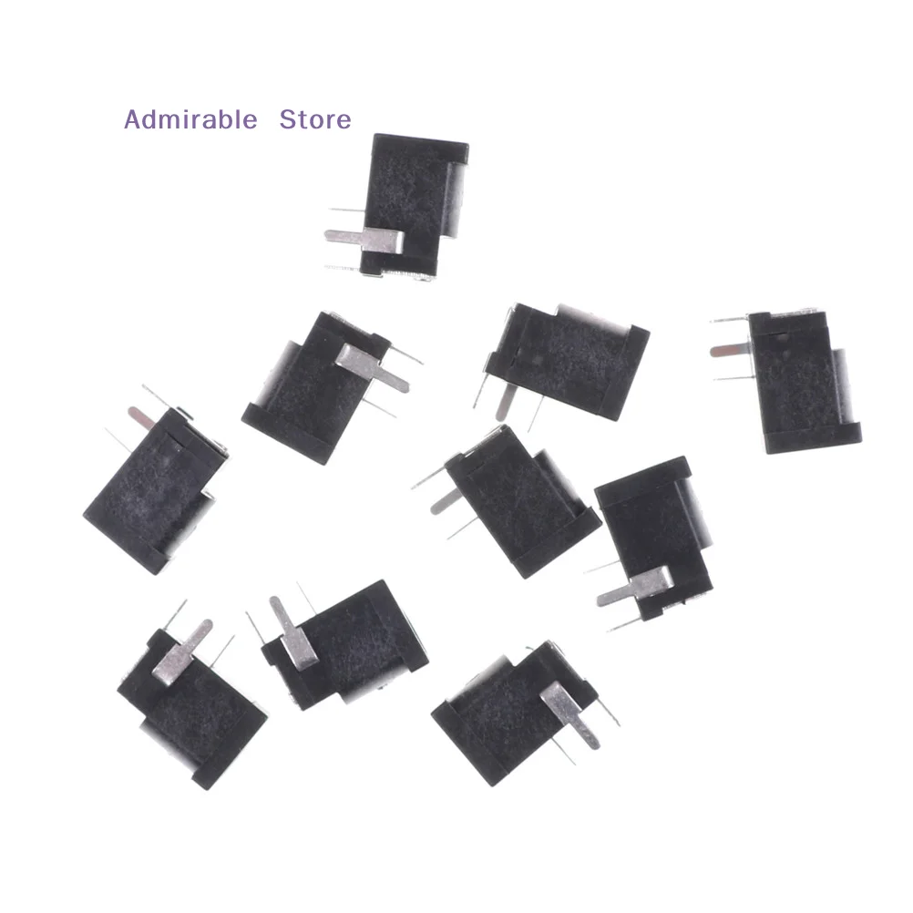 [W]10 Pcs Black 3 Pin 3.5mm x 1.3mm DC Power Jack Socket PCB Mount