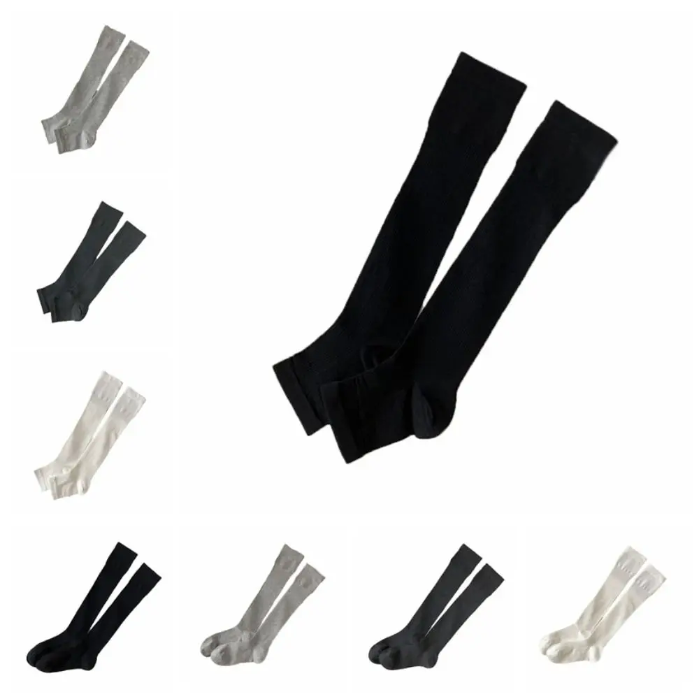 

Breathable Thin Knee High Stockings Simple Harajuku JK Calf Long Socks Solid Color Hosiery Mid-tube Stocking Women School