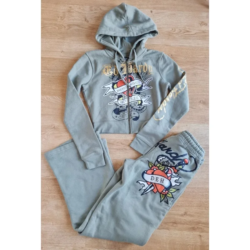 

26 year new 3D printed adult fashion European and American casual zipper hooded casual suit