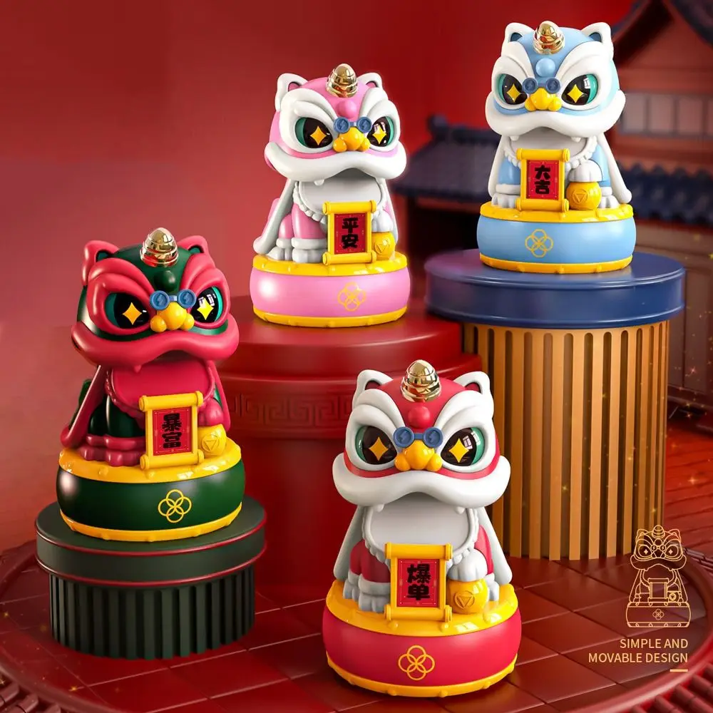 

Automatic Nodding Head Solar Powered Dancing Lion Toys Lucky Lion Figurine Attracting Wealth Desktop Wake Lion Statue Cute