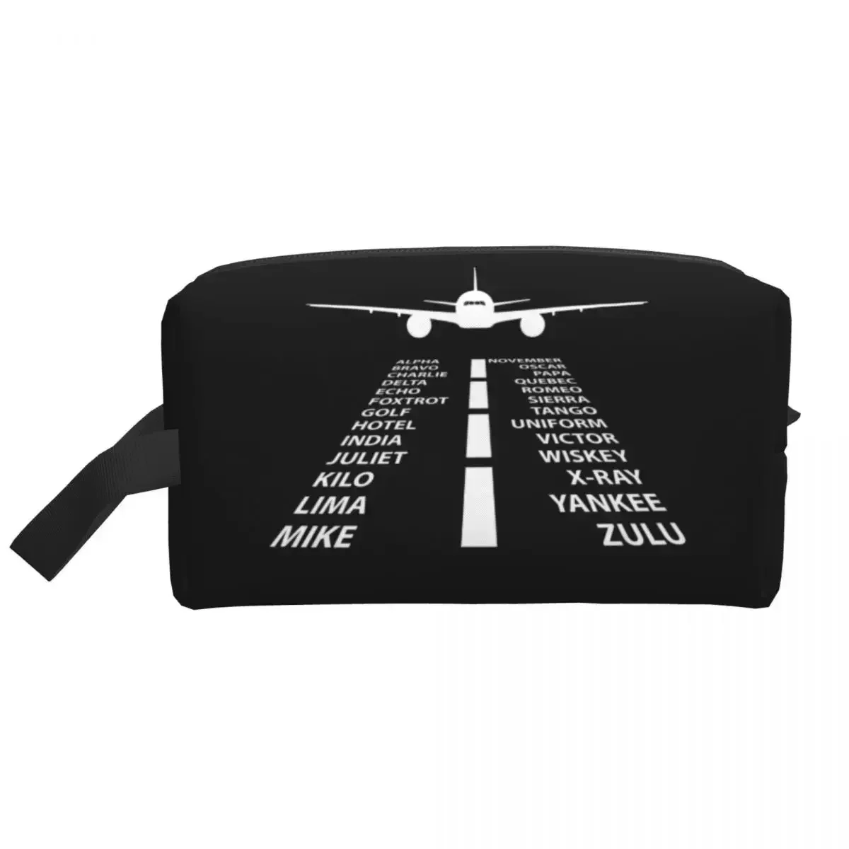 Travel Phonetic Alphabet Pilot Airplane Aviation Gift Toiletry Bag Aviator Air Fighter Makeup Organizer Storage Dopp Kit Box