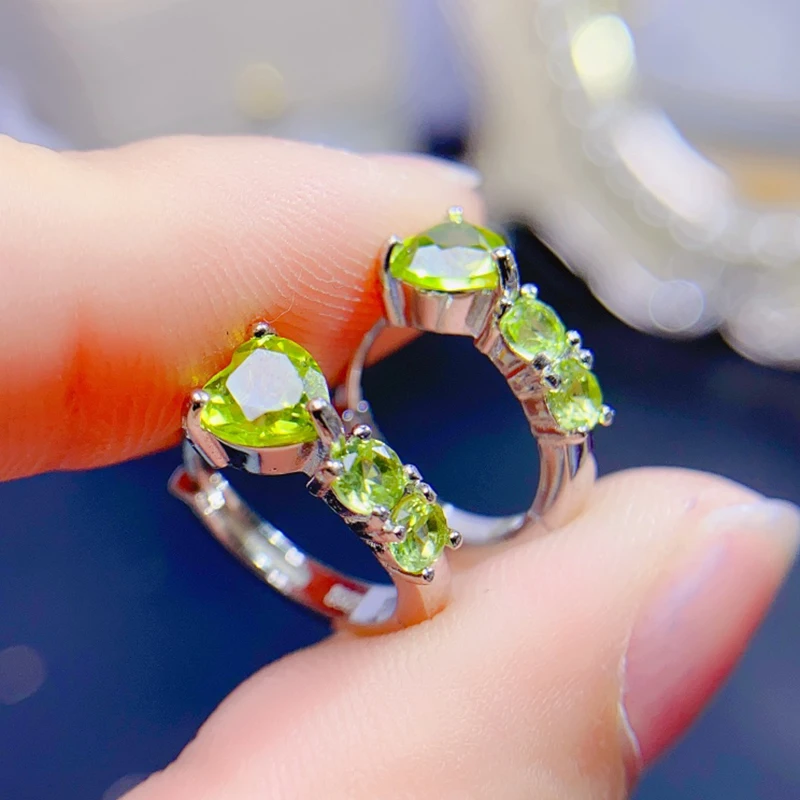 Natural olivine earrings for women silver 925 jewelry luxury gem stones 18k gold plated free shiping items