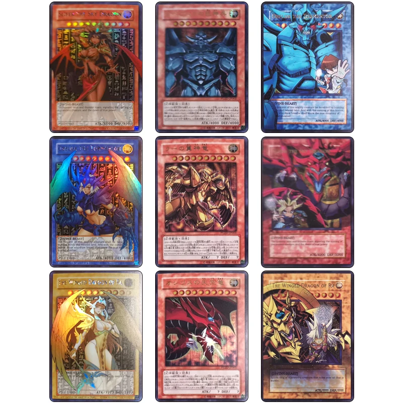 Diy Homemade Yu-Gi-Oh! Slifer The Sky Dragon Anime Character Bronzing Rare Collection Flash Card Cartoon Toys Christmas Gift